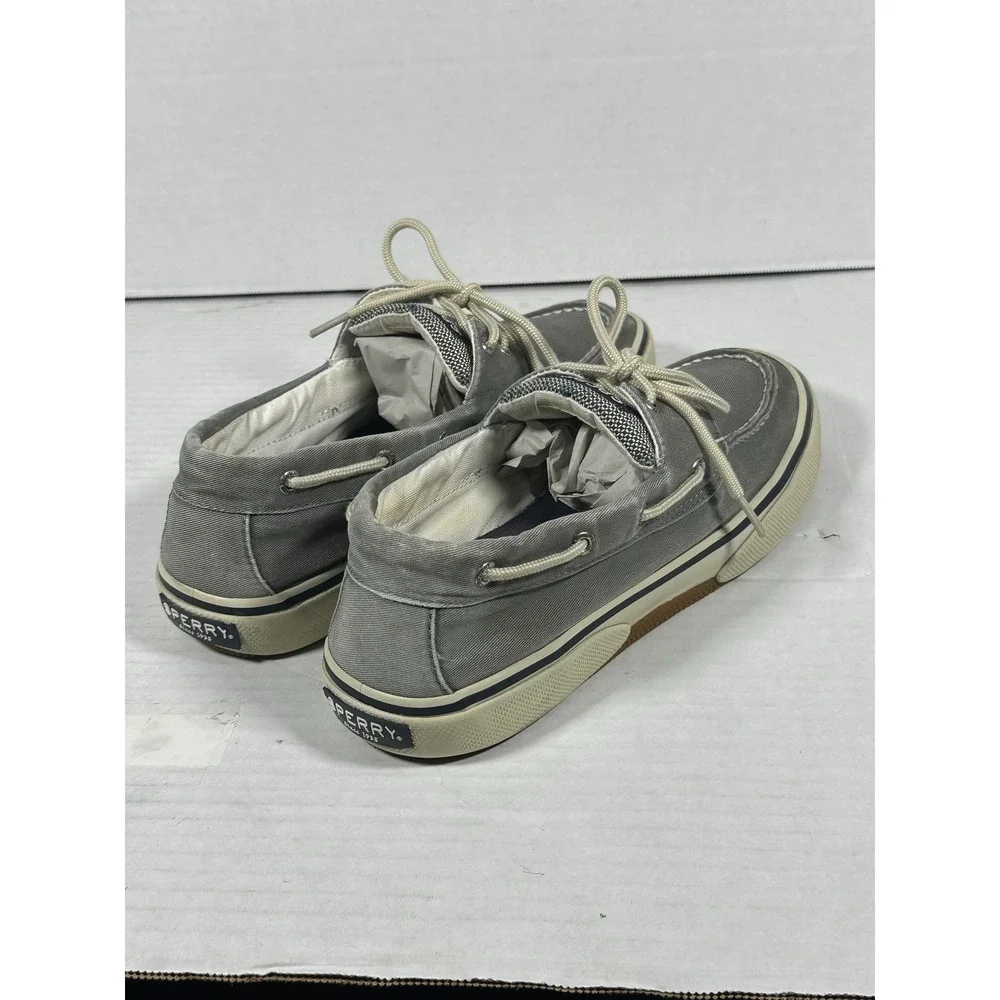 Sperry Bahama II Mens Grey Canvas Boat‎ Shoes Sneakers 0772830 Size 10.5
